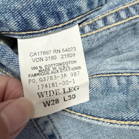 VTG 90s GAP Wide Leg Jeans Made in USA 28x30 Baggy Thrashed Grunge Skater Unisex - Picture 3 of 16